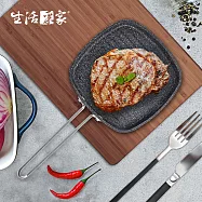 【生活采家】岩紋不沾15cm小方煎鍋(送手把套及壓板)#41005