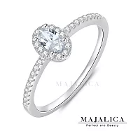 Majalica純銀戒指 瑰麗 璀璨花漾系列 淑女戒指 925純銀 PR8019白鋯美圍3號