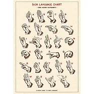 美國 Cavallini & Co. wrap 包裝紙/海報 英文字母手語表