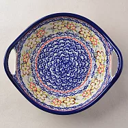 波蘭陶 沙漠玫瑰系列 雙耳圓形深餐盤 22cm 波蘭手工製