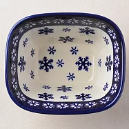 波蘭陶 雪白冰花系列 方型烤皿 300ml 波蘭手工製