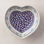 波蘭陶 青藍小花系列 愛心造型烤盤 波蘭手工製