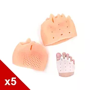 糊塗鞋匠 優質鞋材 J54 五趾蜂窩前掌套 5雙 A01白色