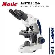 校正色差 球面像差【Motic 麥克奧迪】Swift132 1000x 中型雙眼LED蓄電複式生物顯微鏡