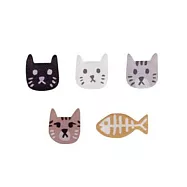 Snatch X 日日野餐 貓貓系列4貓1魚貼耳耳環組 - 焦糖魚/ [PIKNIK] Cats & Fish Hand Made Earrings - caramel
