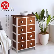 【C’est Chic】小鹿山莊桐木雙排八抽櫃-胡桃