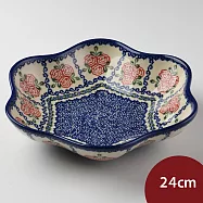 波蘭陶 漫野薔薇系列 花型盤 大 24cm 波蘭手工製