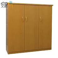【文創集】修斯 環保3.2尺塑鋼三門中鞋櫃/玄關櫃(5色可選)原木紋
