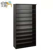 【文創集】羅斯 環保2.8尺塑鋼開放式鞋櫃/玄關櫃(4色可選)胡桃色