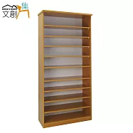 【文創集】羅斯 環保2.8尺塑鋼開放式鞋櫃/玄關櫃(4色可選)原木紋