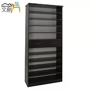 【文創集】羅斯 環保2.8尺塑鋼開放式單抽鞋櫃/玄關櫃(4色可選)胡桃色