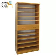 【文創集】羅斯 環保2.8尺塑鋼開放式單抽鞋櫃/玄關櫃(4色可選)原木紋