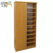 【文創集】艾可斯 環保2.8尺塑鋼二門開放式高鞋櫃/玄關櫃(5色可選)原木紋
