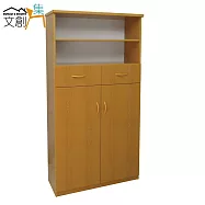 【文創集】羅亞 環保2.8尺塑鋼二抽二門鞋櫃/玄關櫃(5色可選)原木紋