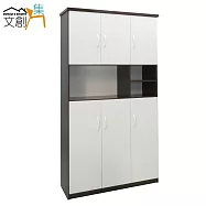 【文創集】羅亞 環保3.2尺塑鋼六門鞋櫃/玄關櫃(5色可選)胡桃雙色