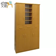 【文創集】多亞 環保3.2尺塑鋼五門三抽鞋櫃/玄關櫃(5色可選)原木紋