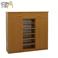 【文創集】多亞 環保4.1尺塑鋼二門二抽鞋櫃/玄關櫃(5色可選)原木紋
