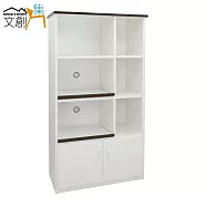 【文創集】艾米斯 環保3.2尺塑鋼二門高餐櫃/收納櫃(二色可選)白色