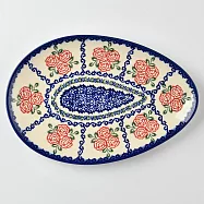 波蘭陶 漫野薔薇系列 蛋形餐盤 25cm 波蘭手工製