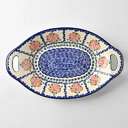 波蘭陶 漫野薔薇系列 雙耳長形深餐盤 32.5cm 波蘭手工製