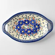 波蘭陶 春遊系列 雙耳長形深餐盤 32.5cm 波蘭手工製