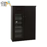 【文創集】羅迪 環保2.8尺塑鋼二門單抽鞋櫃/玄關櫃(4色可選)胡桃色