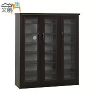 【文創集】羅迪 環保3.2尺塑鋼三門鞋櫃/玄關櫃(4色可選)胡桃色