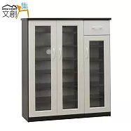 【文創集】羅迪 環保3.2尺塑鋼三門單抽鞋櫃/玄關櫃(4色可選)胡桃雙色