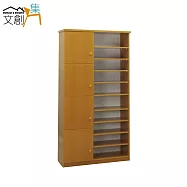 【文創集】羅迪 環保3.2尺塑鋼四門半開放式高鞋櫃/玄關櫃(5色可選)原木紋