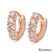 GIUMKA 耳環 絢麗歐風 易扣式耳環 精鍍玫瑰金 一對價格 MF07008玫金白鋯