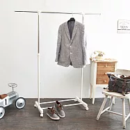 【H&R安室家】台製時尚單桿延伸曬衣架/掛衣架-HG42白色