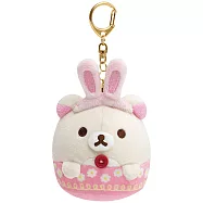 San-X 拉拉熊花園小兔子系列丸子公仔吊飾。懶妹