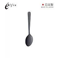 【日本高桑金屬】日製熔岩黑石水果甜點匙-3入