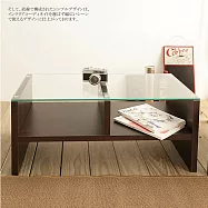 【誠田物集】和風雙格收納玻璃茶几桌/和室桌/矮桌_胡桃色