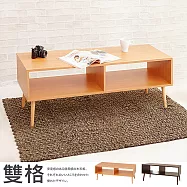 【誠田物集】MIT低甲醛日系120公分雙格收納茶几桌/和室桌/矮桌 櫸木色