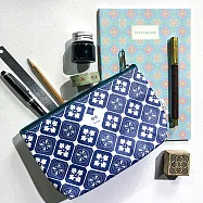 Sunny Bag - 捲毛力卡 多功能棉布文具袋/化妝包 - 青花瓷陽春