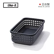 【日本like-it】日製可堆疊加高洗衣隙縫籃-S -深灰