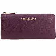 MICHAEL KORS 荔枝紋皮革長夾-紫紅(現貨+預購)紫紅
