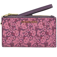 MICHAEL KORS 防刮雙折花朵長夾-紫紅(現貨+預購)紫紅