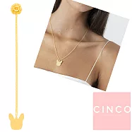 CINCO 葡萄牙精品 Zaza the frenchie 925純銀鑲24K金項鍊 法鬥項鍊