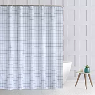【巴芙洛】北歐時尚防水防潮防霉加厚浴簾-180x180cm (多款任選)白方格