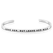 MANTRABAND 美國悄悄話手環 銀色 Love Her But Leave Her Wild 愛就愛她的一切