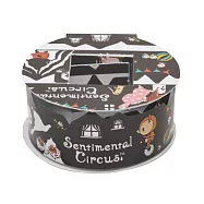 San-X 魔幻馬戲團禮品包裝彩色紙膠帶。遊樂園遊行。黑