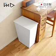 【日本岩谷Iwatani】kcud 日製長型掀蓋垃圾桶(附輪)-36L -白