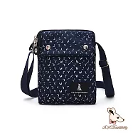 B.S.D.S冰山袋鼠 - 楓糖瑪芝 - 直立雙層斜背小包【129-3BB】 幾何藍