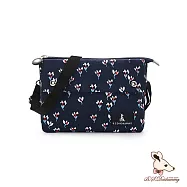 B.S.D.S冰山袋鼠 - 楓糖瑪芝 - 橫式三層斜背小包【003KF】 花卉黑