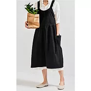 【巴芙洛】高腰居家工作服圍裙(工作圍裙/花店/咖啡店專用圍裙/圍裙)黑色