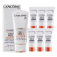 LANCOME 蘭蔻 超輕盈UV提亮素顏霜SPF50+ PA++++(30ml)#玫瑰粉+超輕盈UV提亮素顏霜(5mlX6)#珍珠白-公司貨