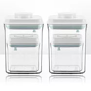 安酷生活1700*2+500ml*2一鍵搞定全防漏萬用保鮮密封罐(附贈兩組勺子+掛具 )