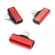 二合一耳機充電擴充lightning轉接頭(1入)紅色